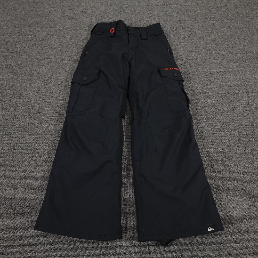 Quiksilver‎ Snow Pants Youth 8 Black DryFlight 10K Insulated Cargo Ski Snowboard